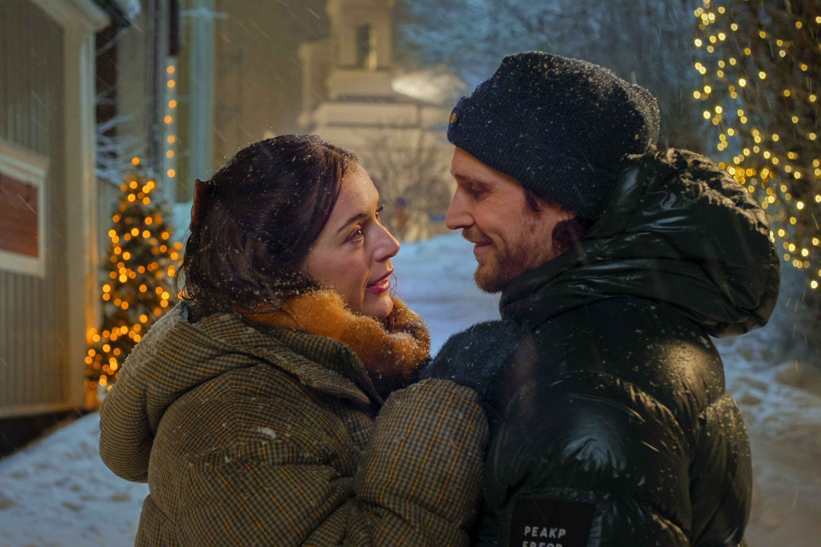 (L to R)Felice Jankell as Mathilda ; Christian Fandango as Oliver in The Christmas Switch. Cr. Courtesy of Netflix © 2025
